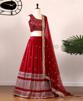 VF - Ineffable Maroon Georgette Sequence Lehenga Choli